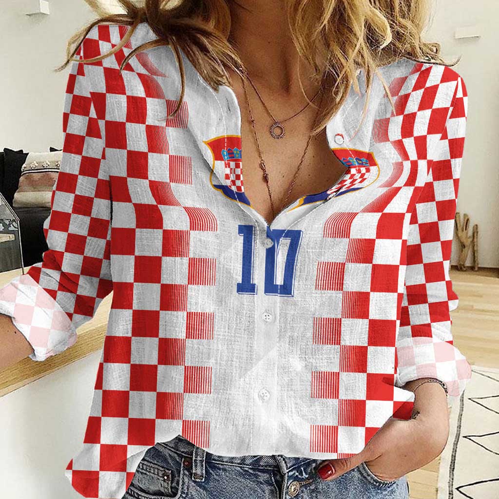 Custom Croatia Football Women Casual Shirt Vatreni Glory 2026