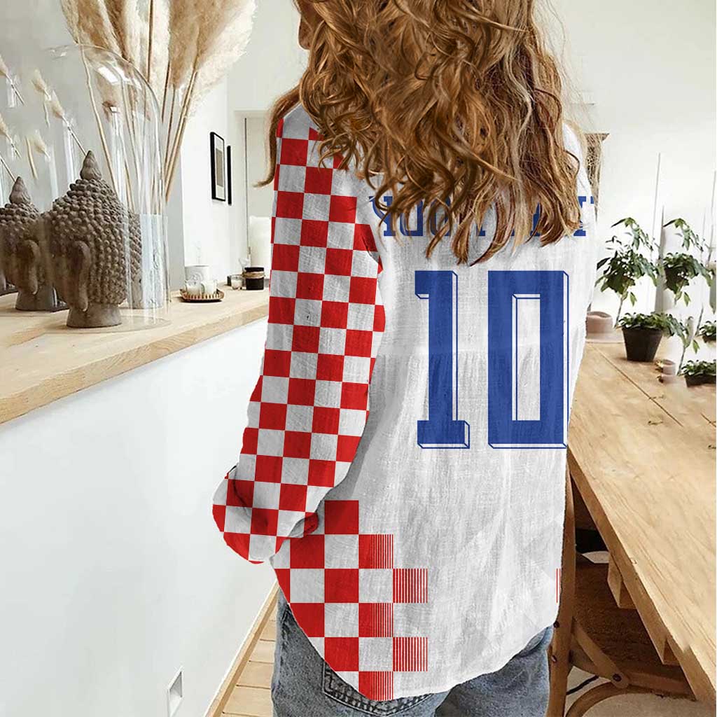 Custom Croatia Football Women Casual Shirt Vatreni Glory 2026