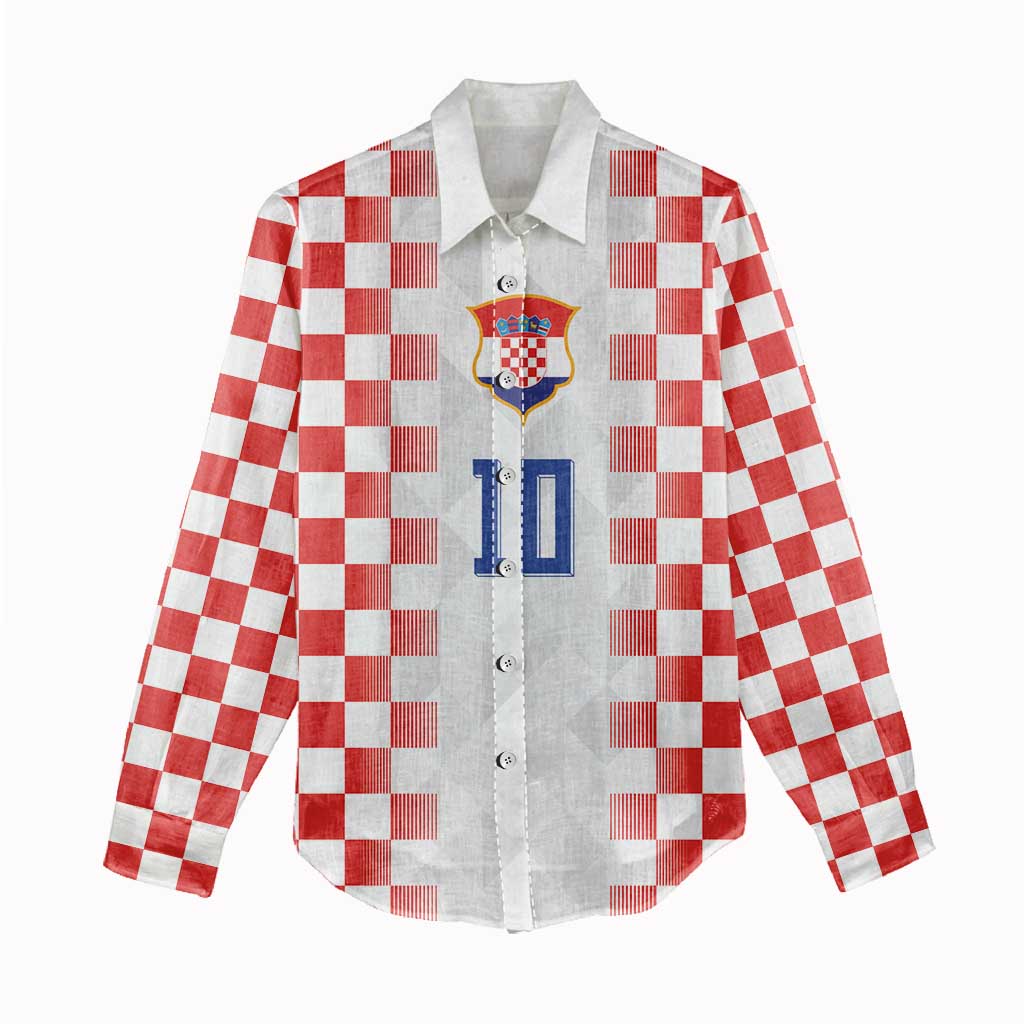 Custom Croatia Football Women Casual Shirt Vatreni Glory 2026