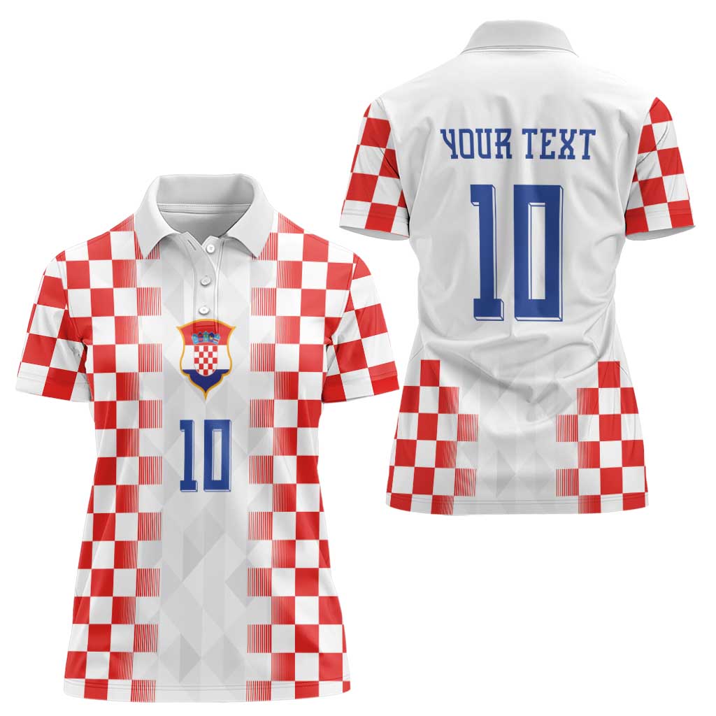 Custom Croatia Football Women Polo Shirt Vatreni Glory 2026