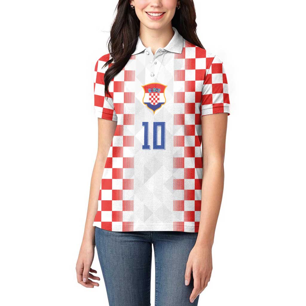 Custom Croatia Football Women Polo Shirt Vatreni Glory 2026