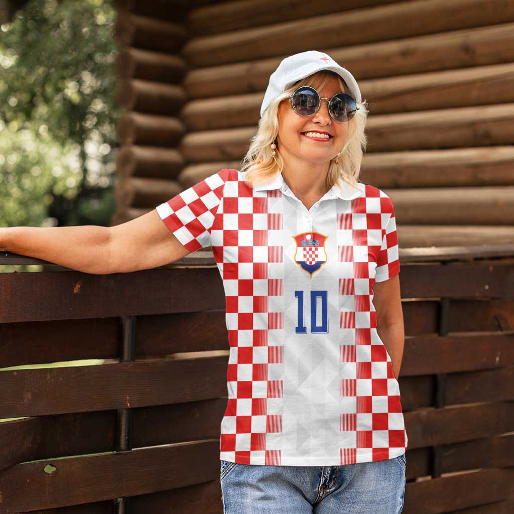 Custom Croatia Football Women Polo Shirt Vatreni Glory 2026