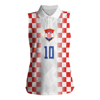Custom Croatia Football Women Sleeveless Polo Shirt Vatreni Glory 2026