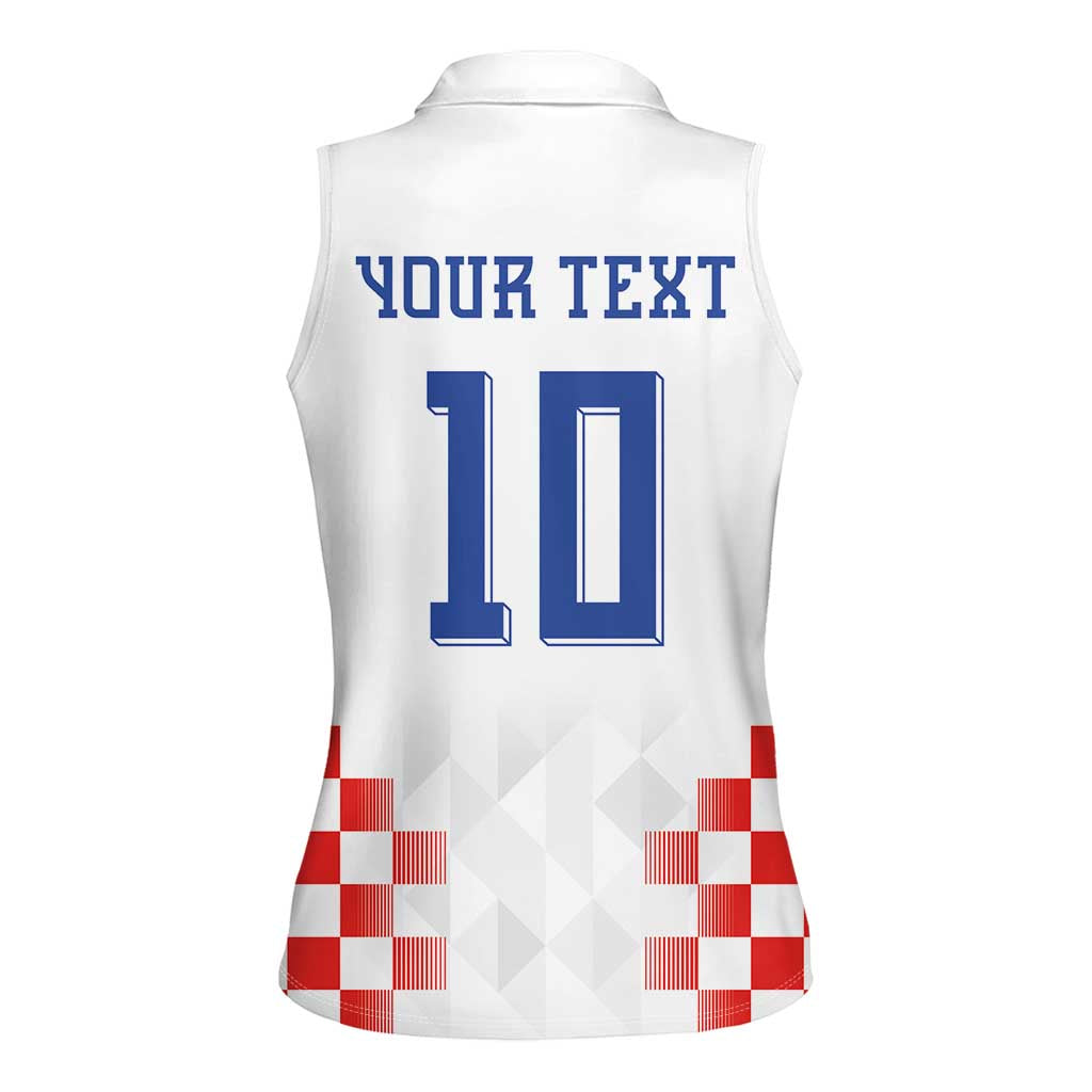 Custom Croatia Football Women Sleeveless Polo Shirt Vatreni Glory 2026