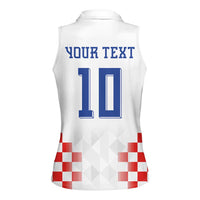 Custom Croatia Football Women Sleeveless Polo Shirt Vatreni Glory 2026