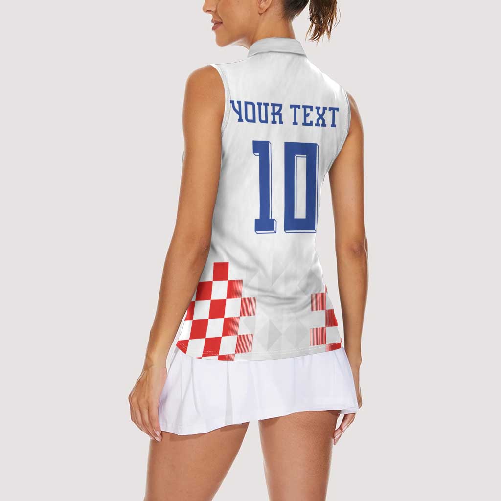 Custom Croatia Football Women Sleeveless Polo Shirt Vatreni Glory 2026