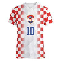 Custom Croatia Football Women V-Neck T-Shirt Vatreni Glory 2026