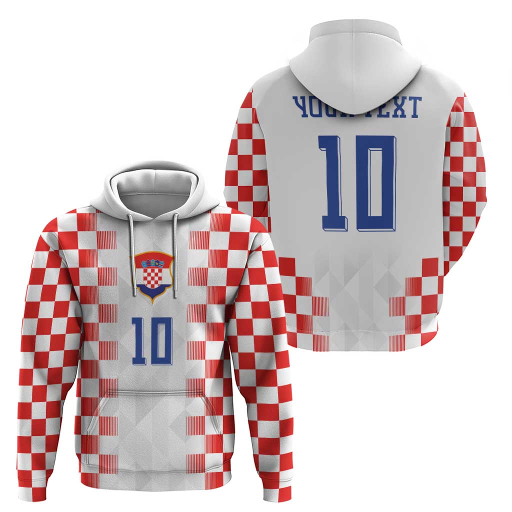 Custom Croatia Football Zip Hoodie Vatreni Glory 2026