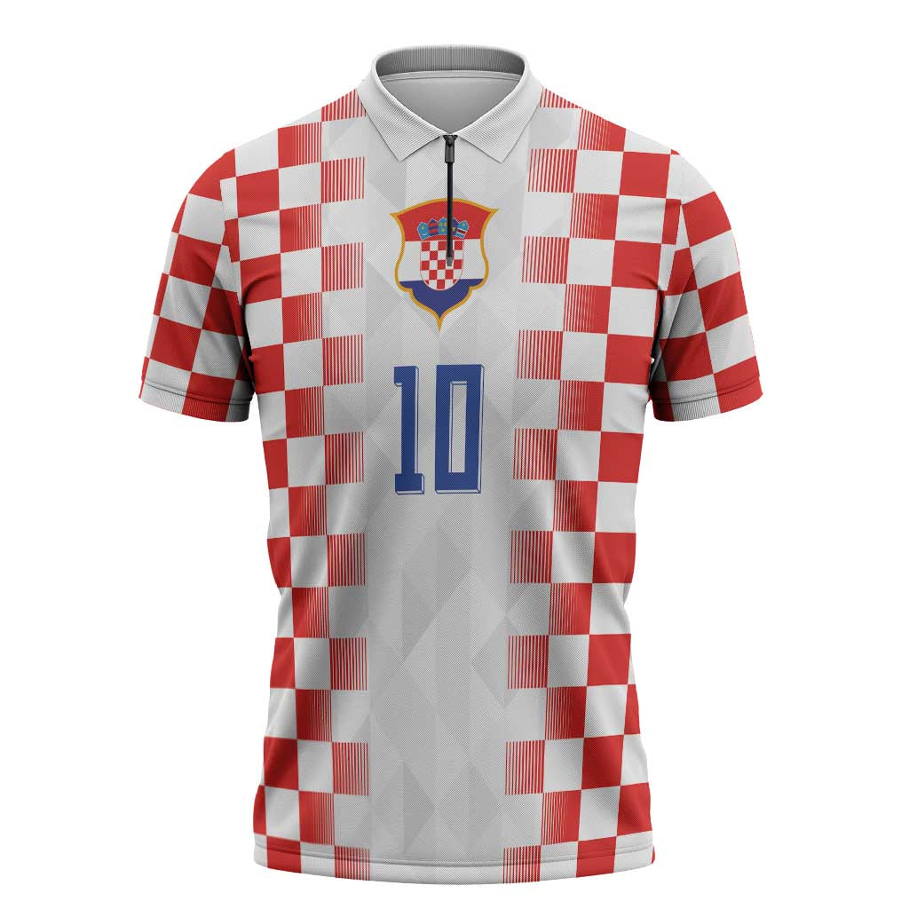 Custom Croatia Football Zipper Polo Shirt Vatreni Glory 2026