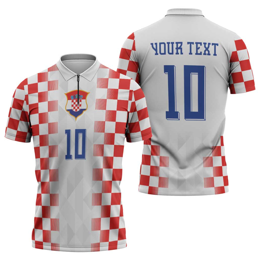 Custom Croatia Football Zipper Polo Shirt Vatreni Glory 2026