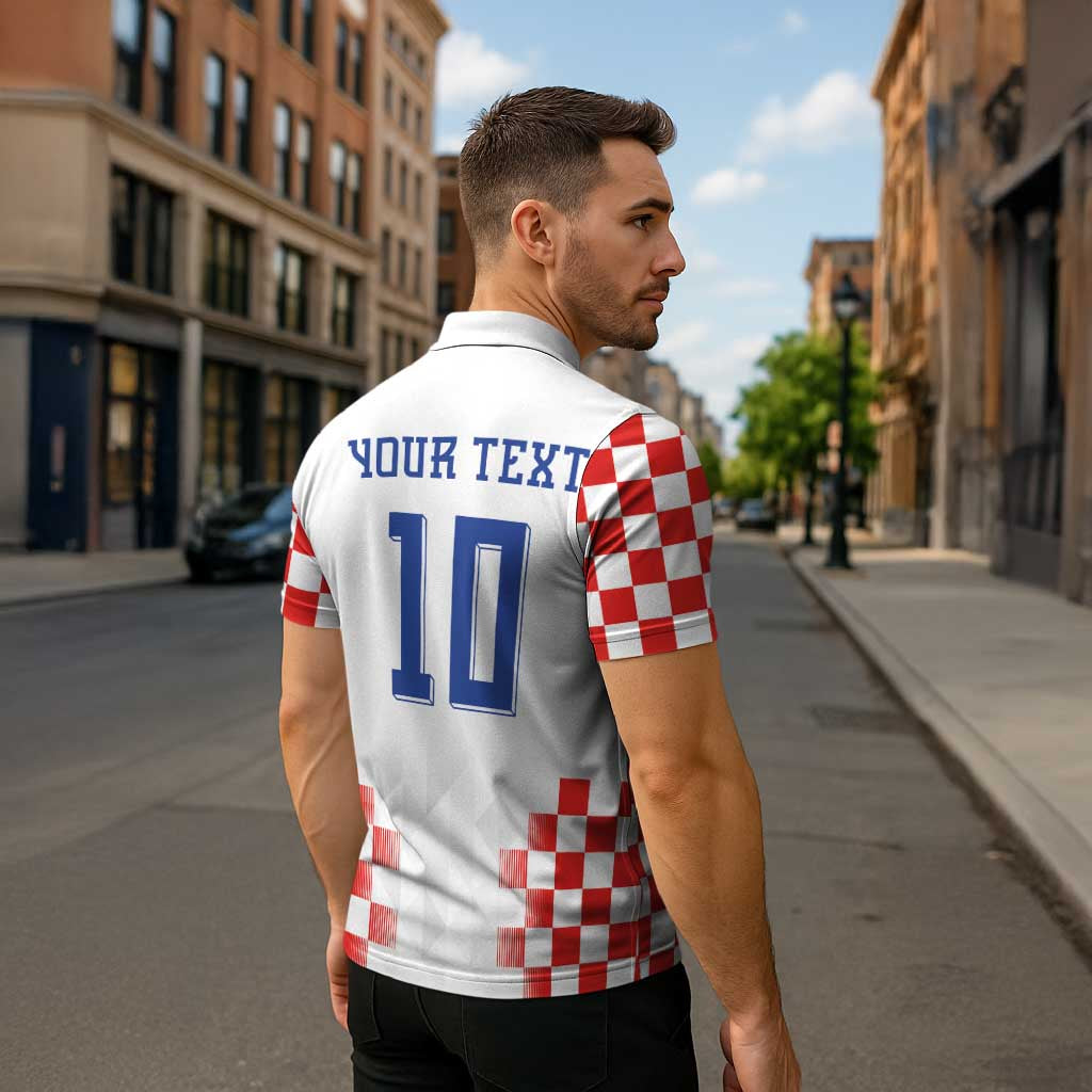Custom Croatia Football Zipper Polo Shirt Vatreni Glory 2026