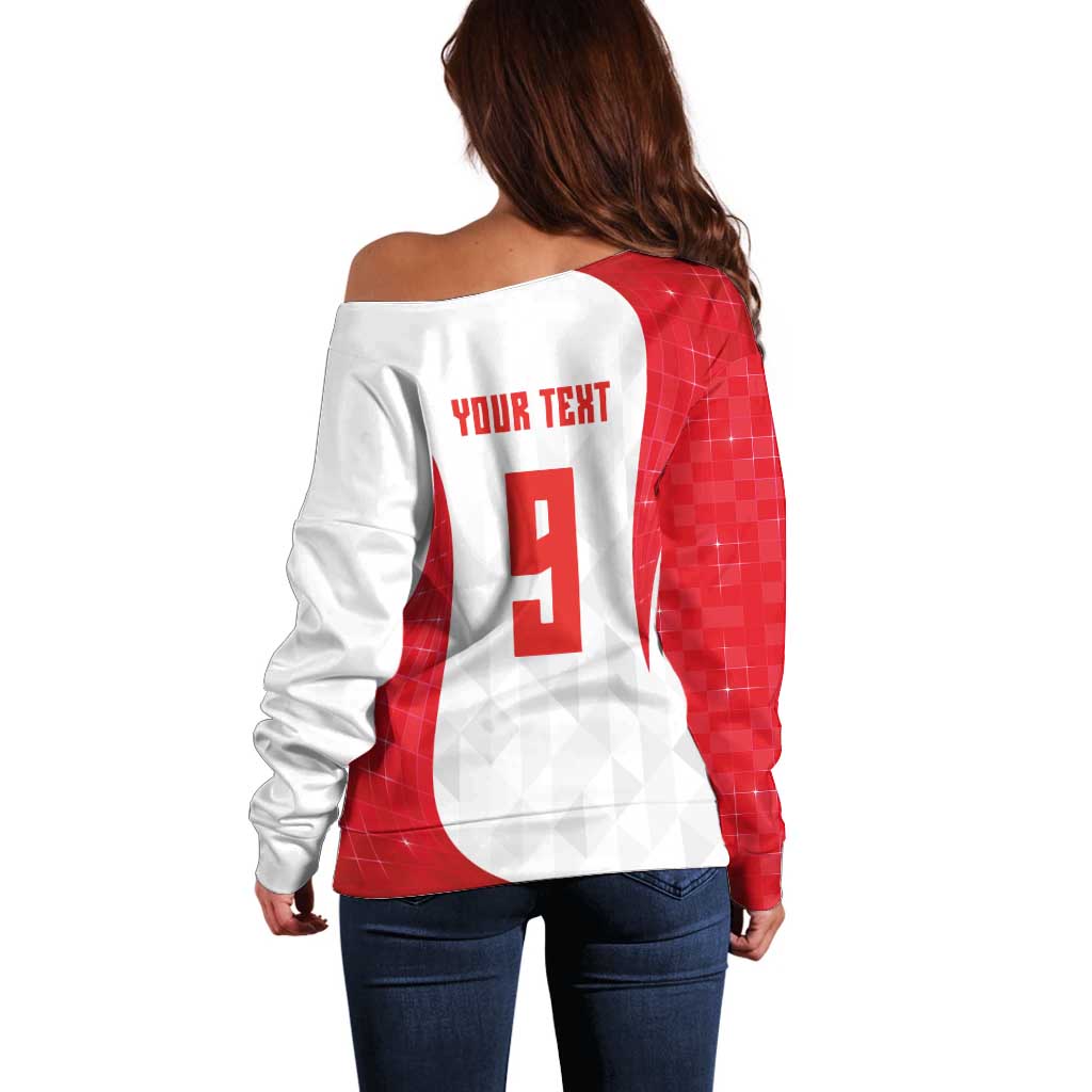 Custom Turkey Volleyball Off Shoulder Sweater Sport Wings Style