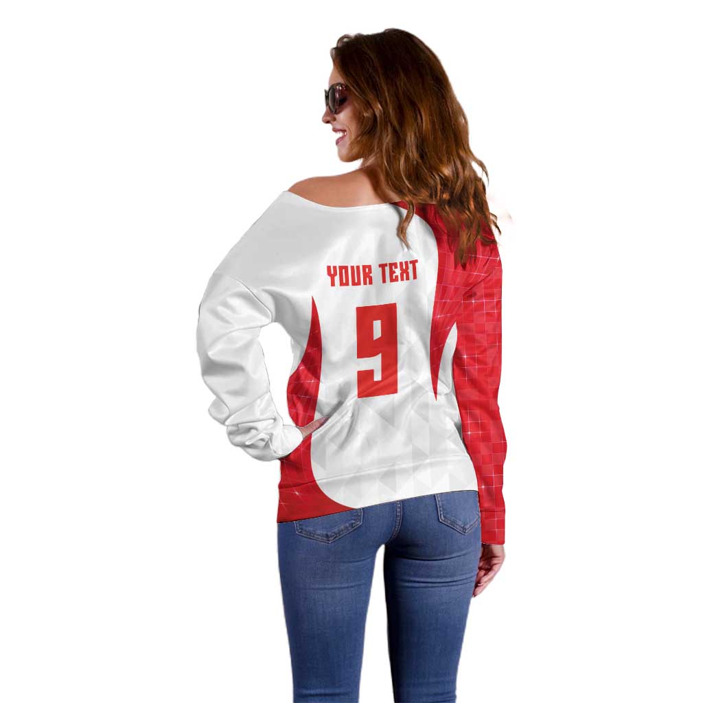 Custom Turkey Volleyball Off Shoulder Sweater Sport Wings Style