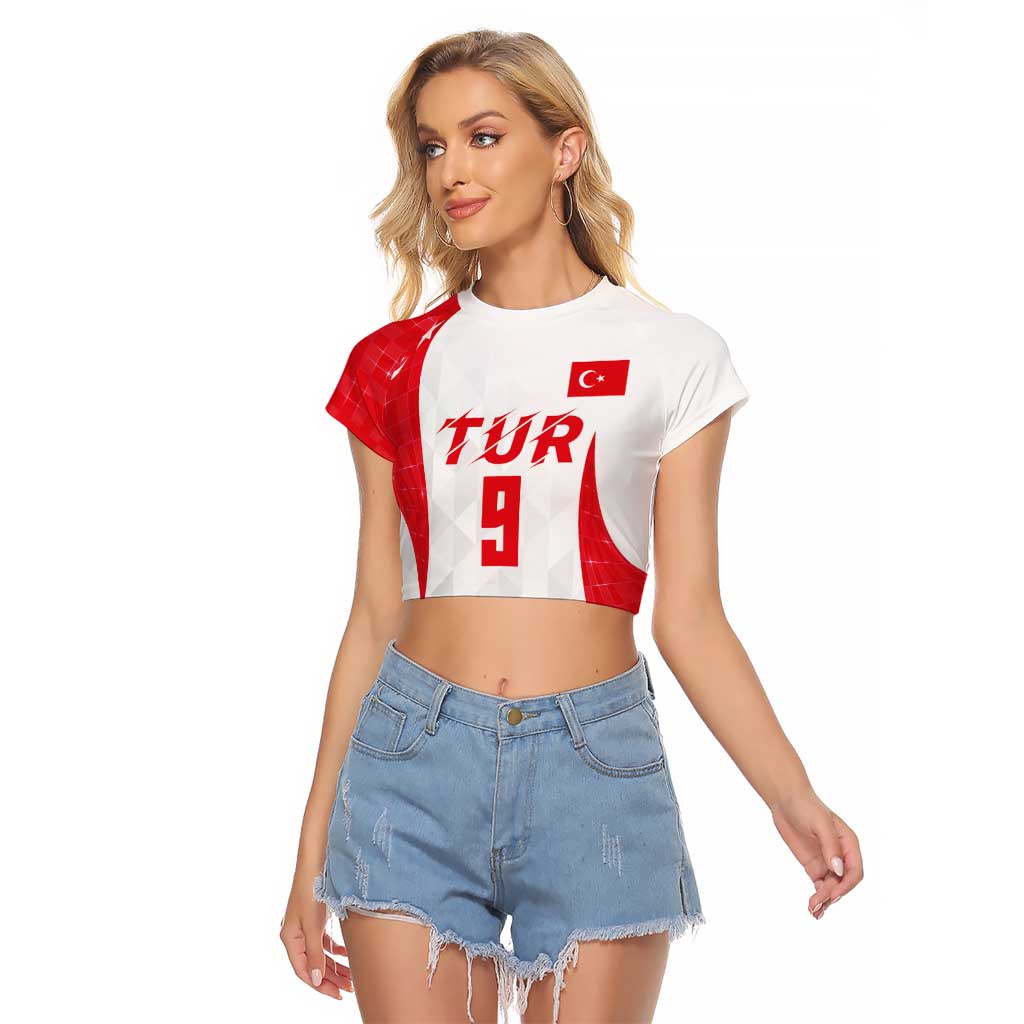 Custom Turkey Volleyball Raglan Cropped T Shirt Sport Wings Style