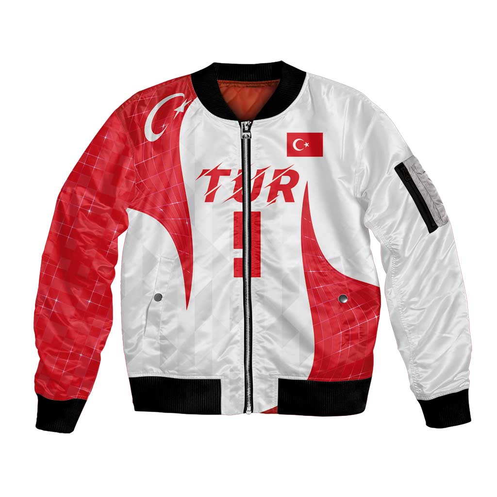 Custom Turkey Volleyball Sleeve Zip Bomber Jacket Sport Wings Style