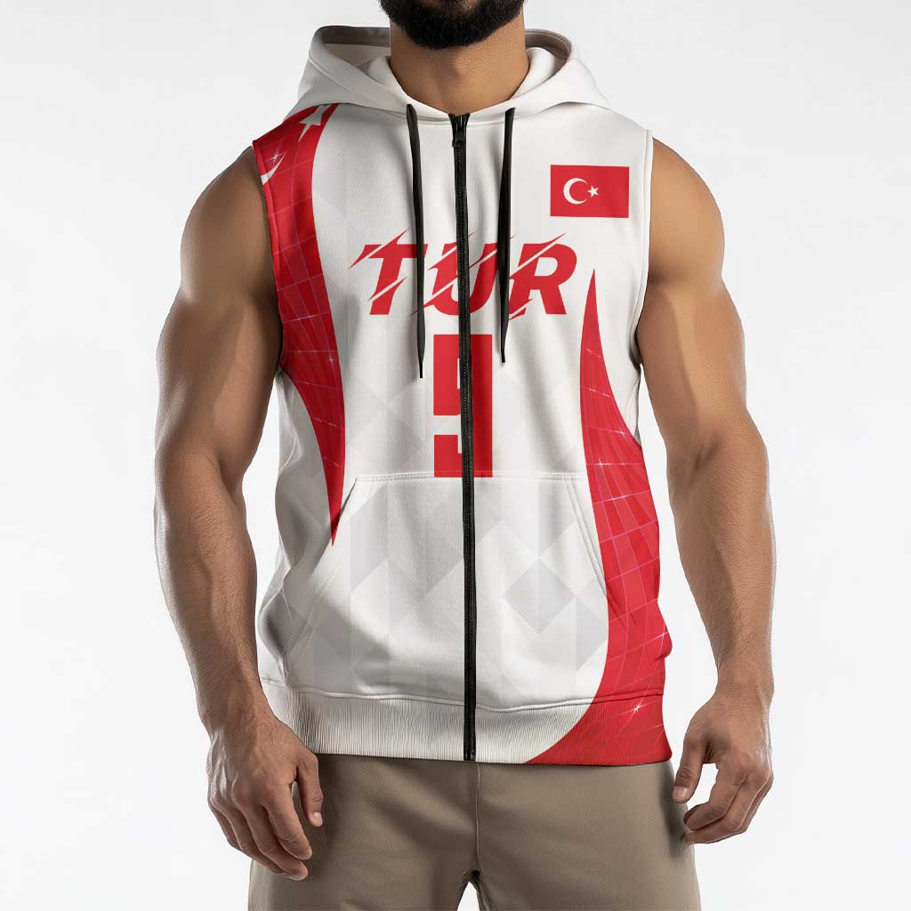 Custom Turkey Volleyball Sleeveless Zip Hoodie Sport Wings Style