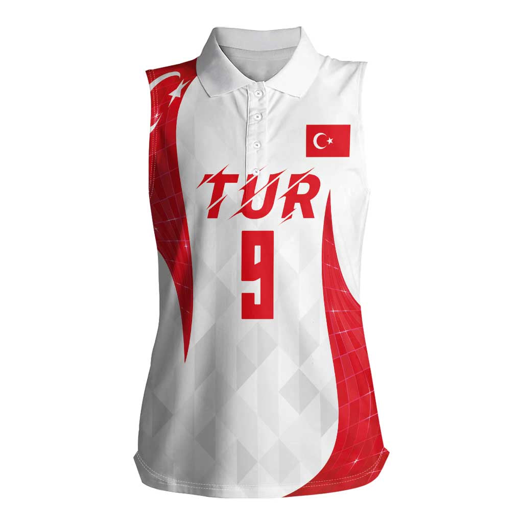 Custom Turkey Volleyball Women Sleeveless Polo Shirt Sport Wings Style