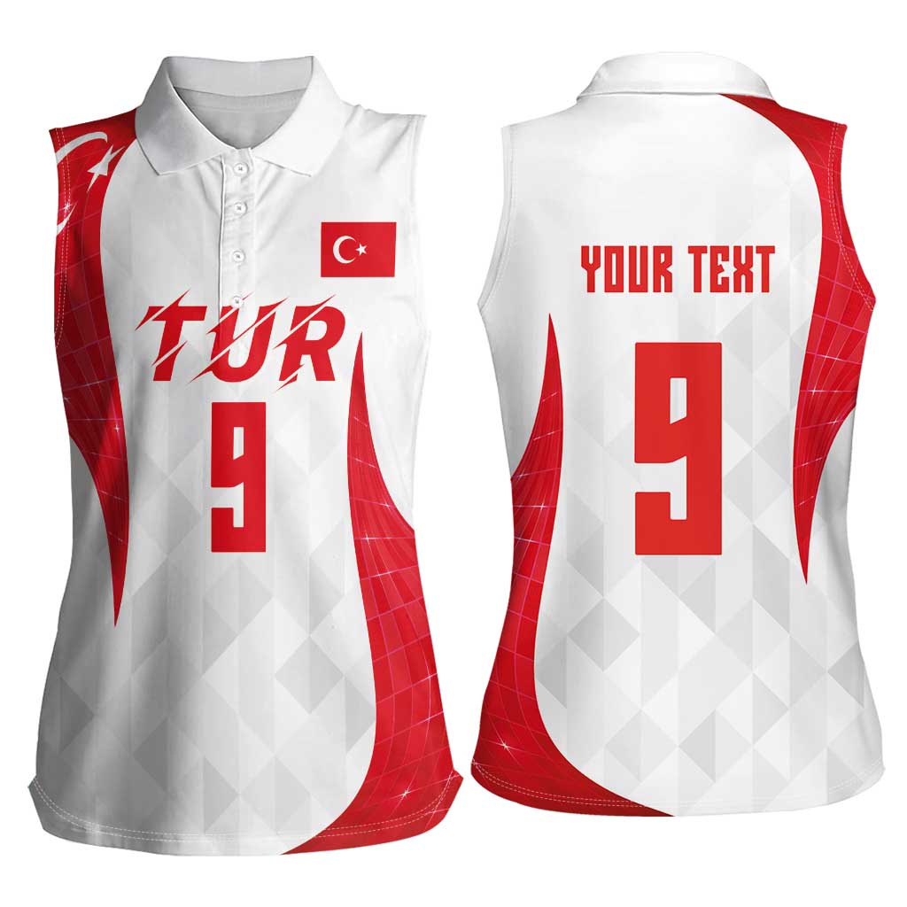 Custom Turkey Volleyball Women Sleeveless Polo Shirt Sport Wings Style
