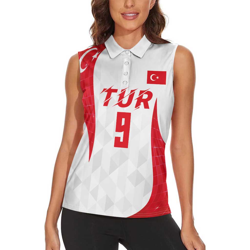 Custom Turkey Volleyball Women Sleeveless Polo Shirt Sport Wings Style