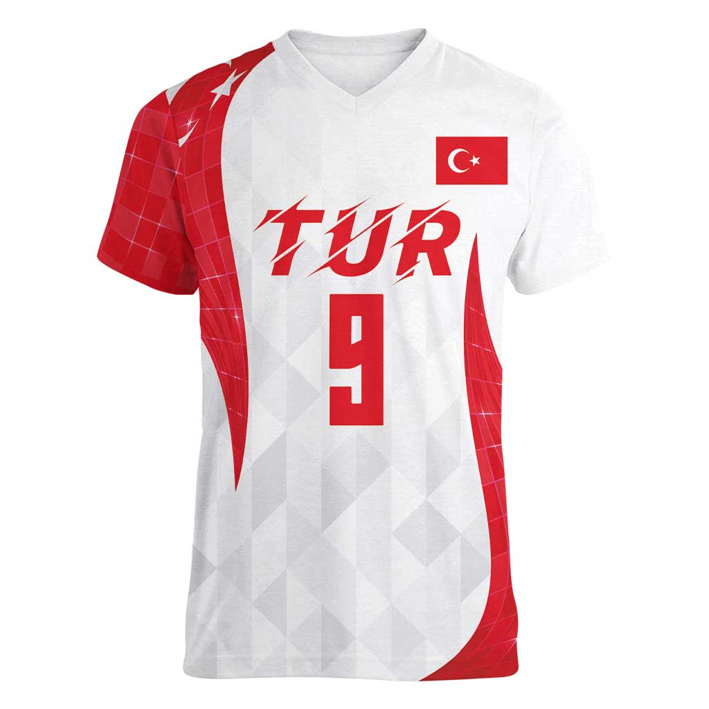 Custom Turkey Volleyball Women V-Neck T-Shirt Sport Wings Style