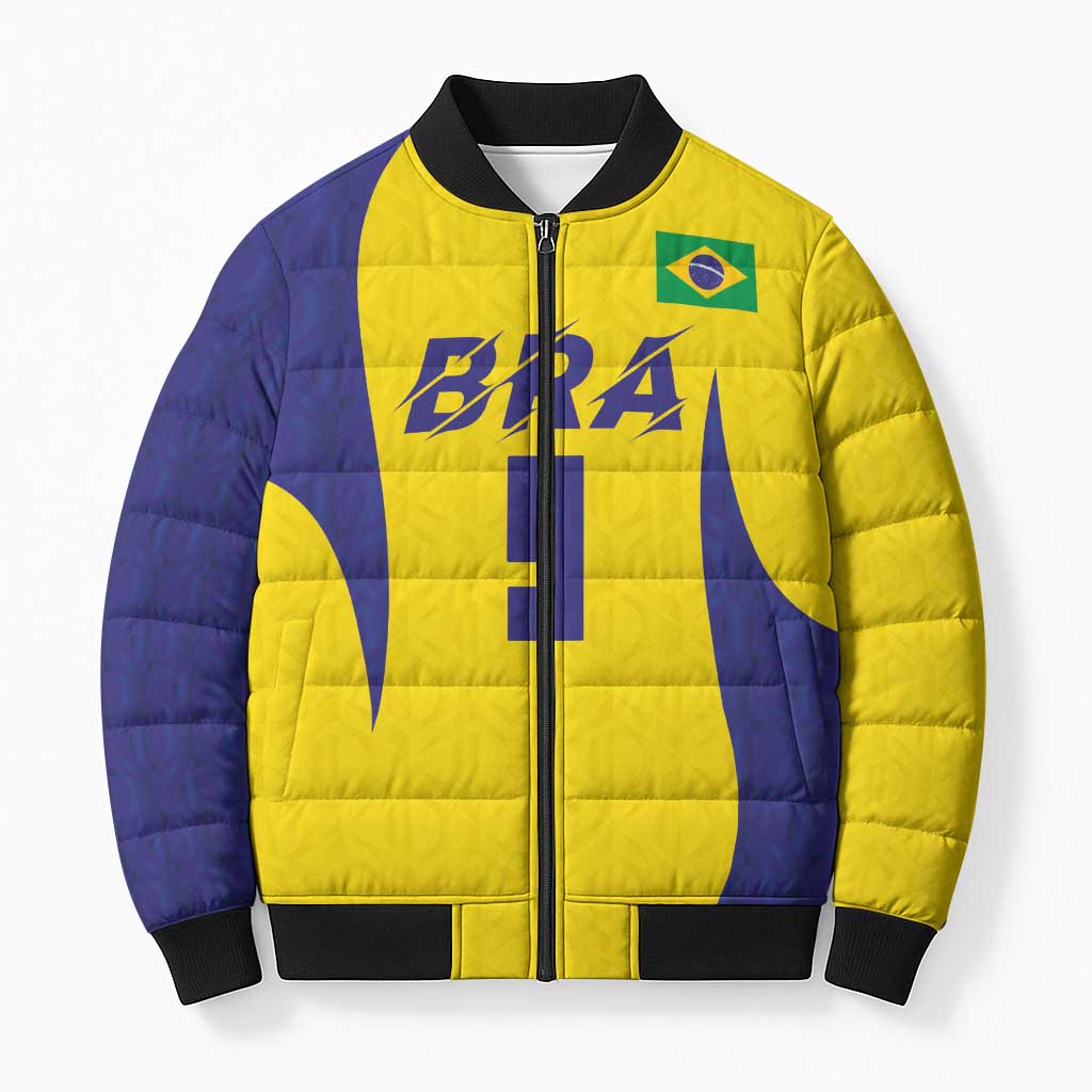 Custom Brazil Volleyball Bomber Puffer Jacket Sport Wings Style