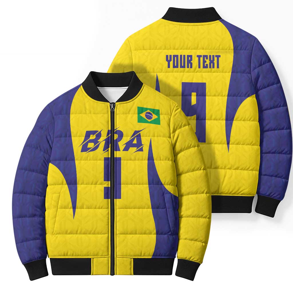 Custom Brazil Volleyball Bomber Puffer Jacket Sport Wings Style