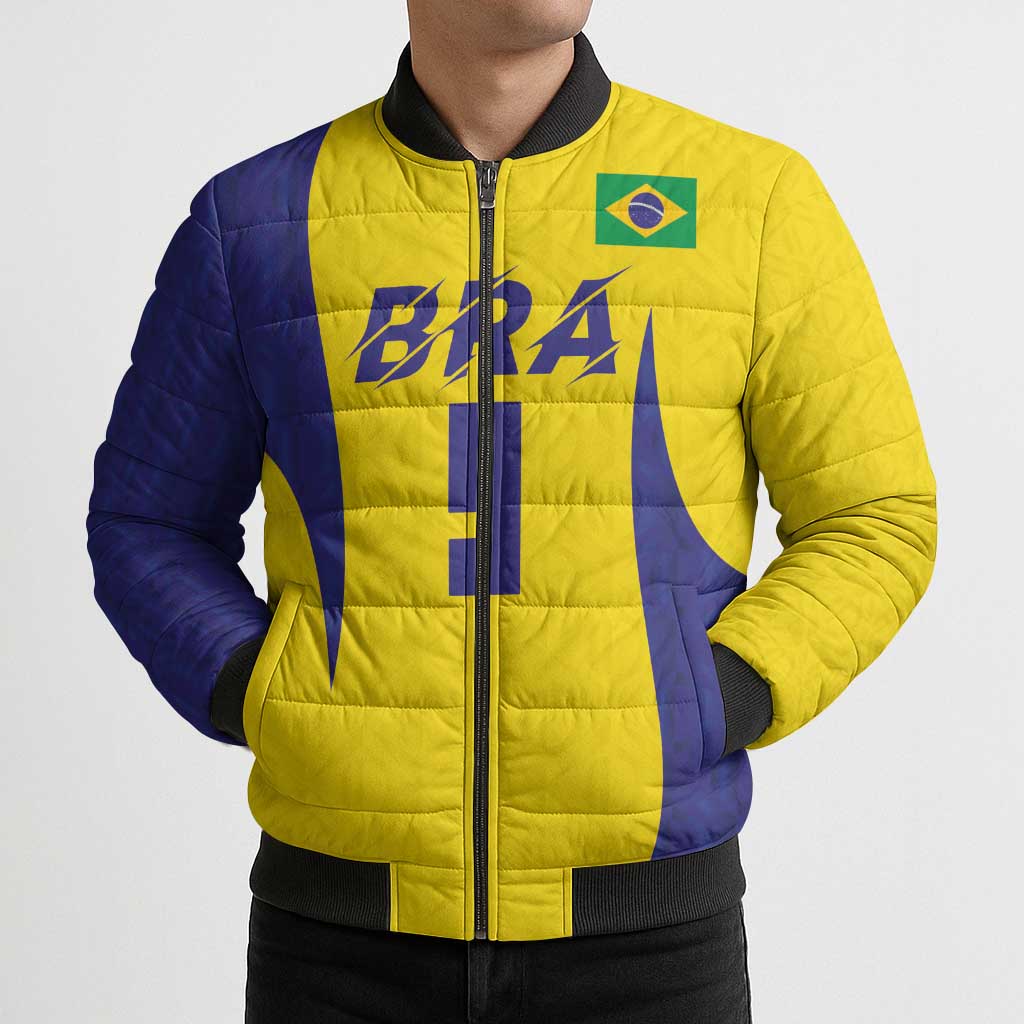 Custom Brazil Volleyball Bomber Puffer Jacket Sport Wings Style