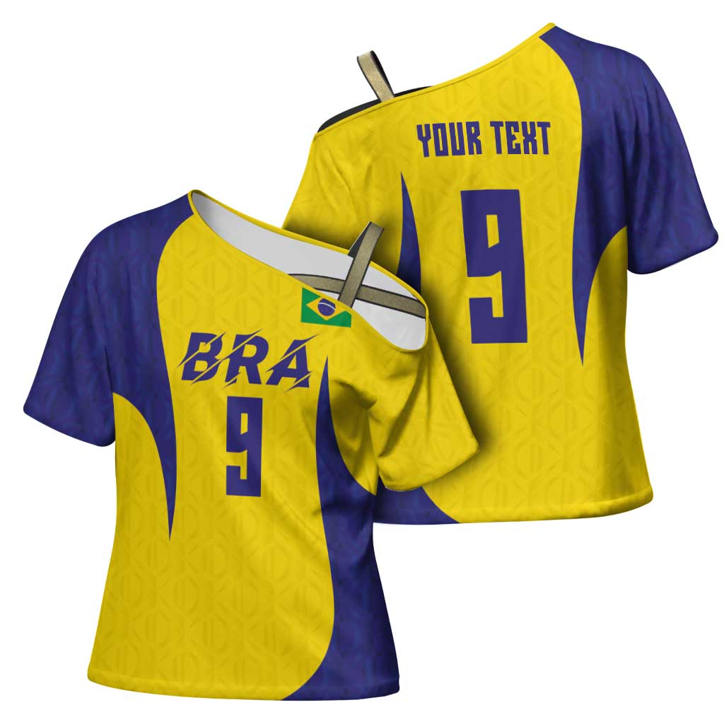 Custom Brazil Volleyball Cross Shoulder Shirt Sport Wings Style