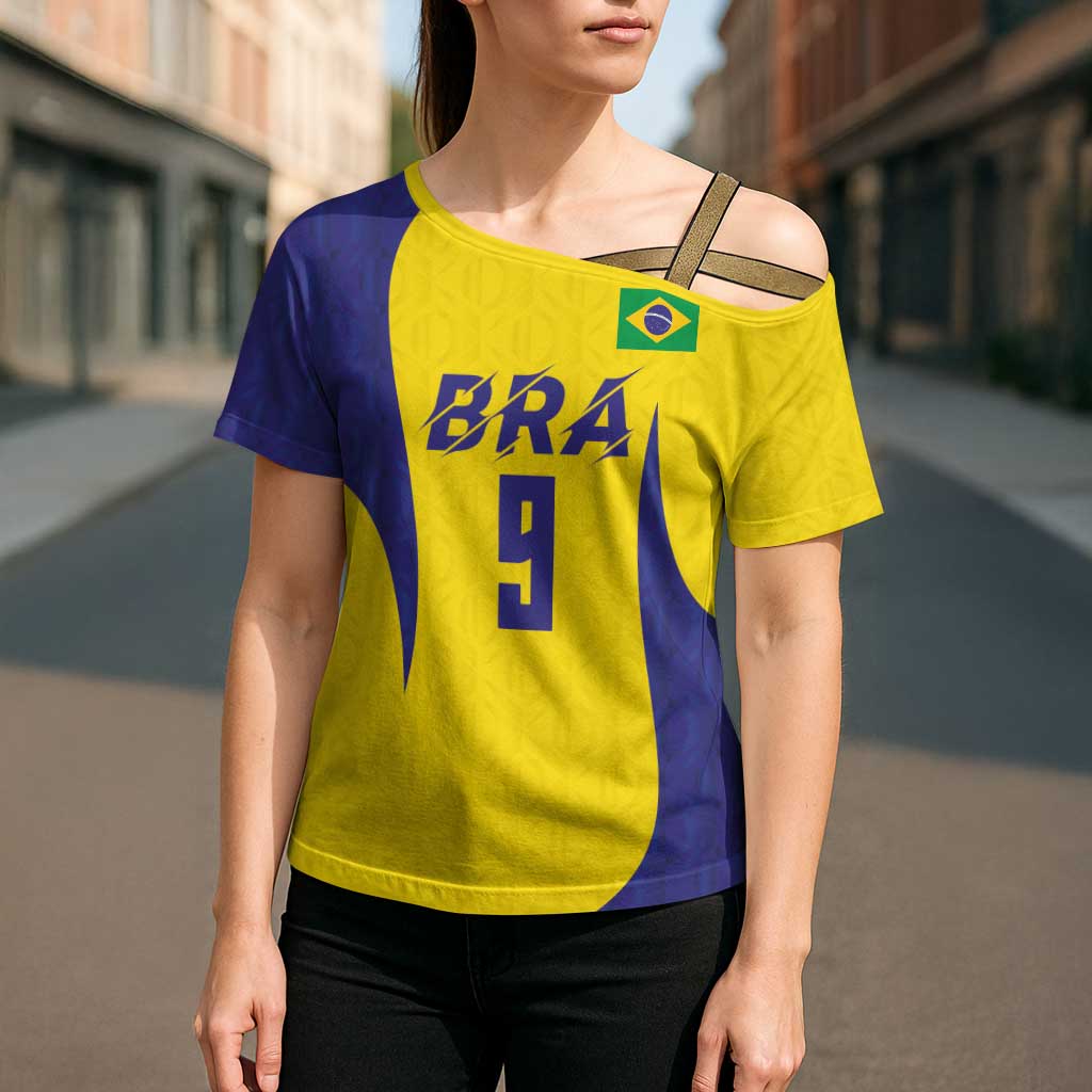 Custom Brazil Volleyball Cross Shoulder Shirt Sport Wings Style