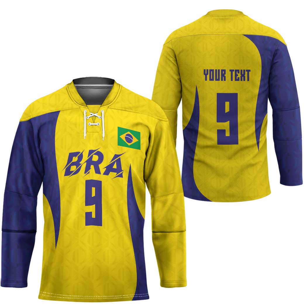 Custom Brazil Volleyball Hockey Jersey Sport Wings Style