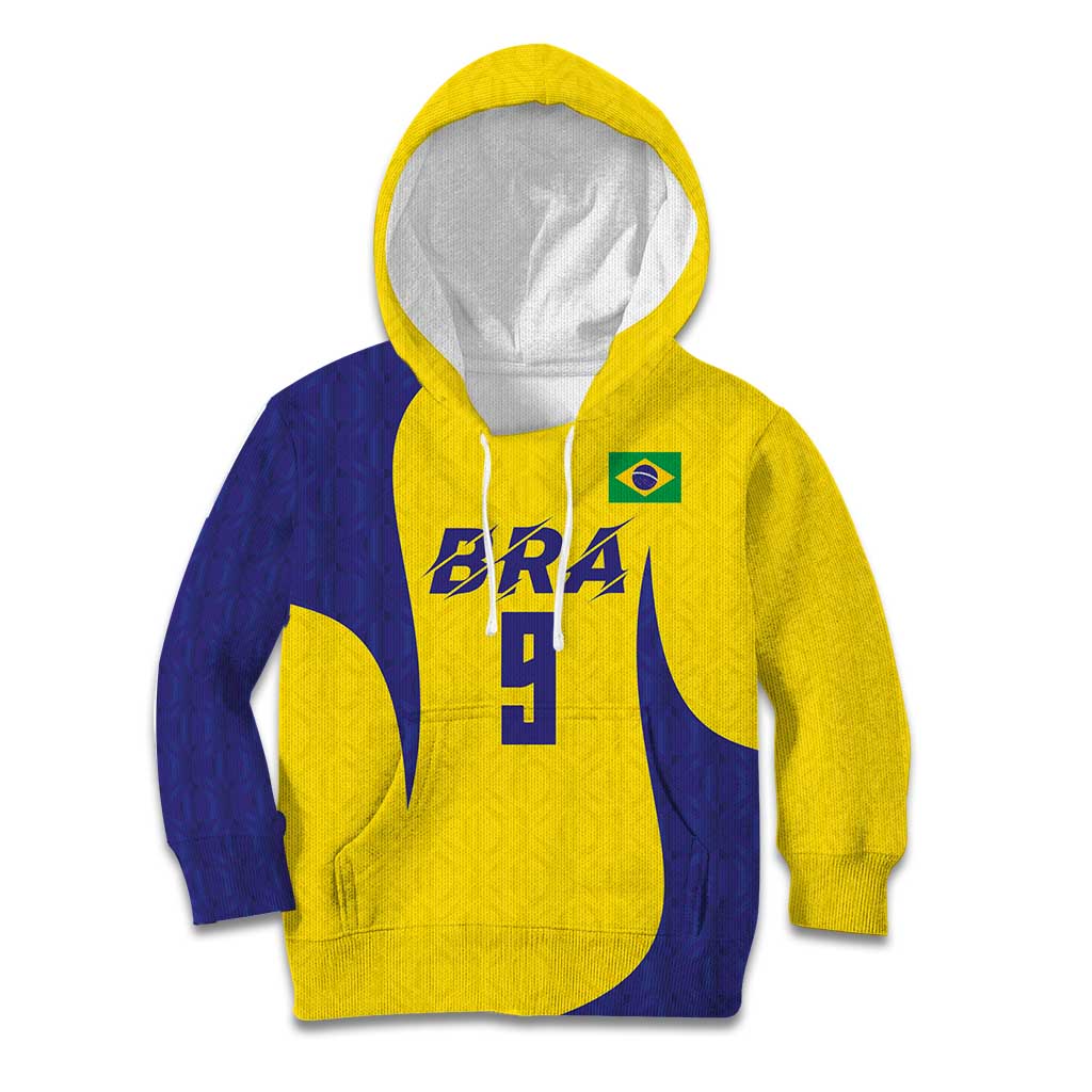 Custom Brazil Volleyball Kid Hoodie Sport Wings Style