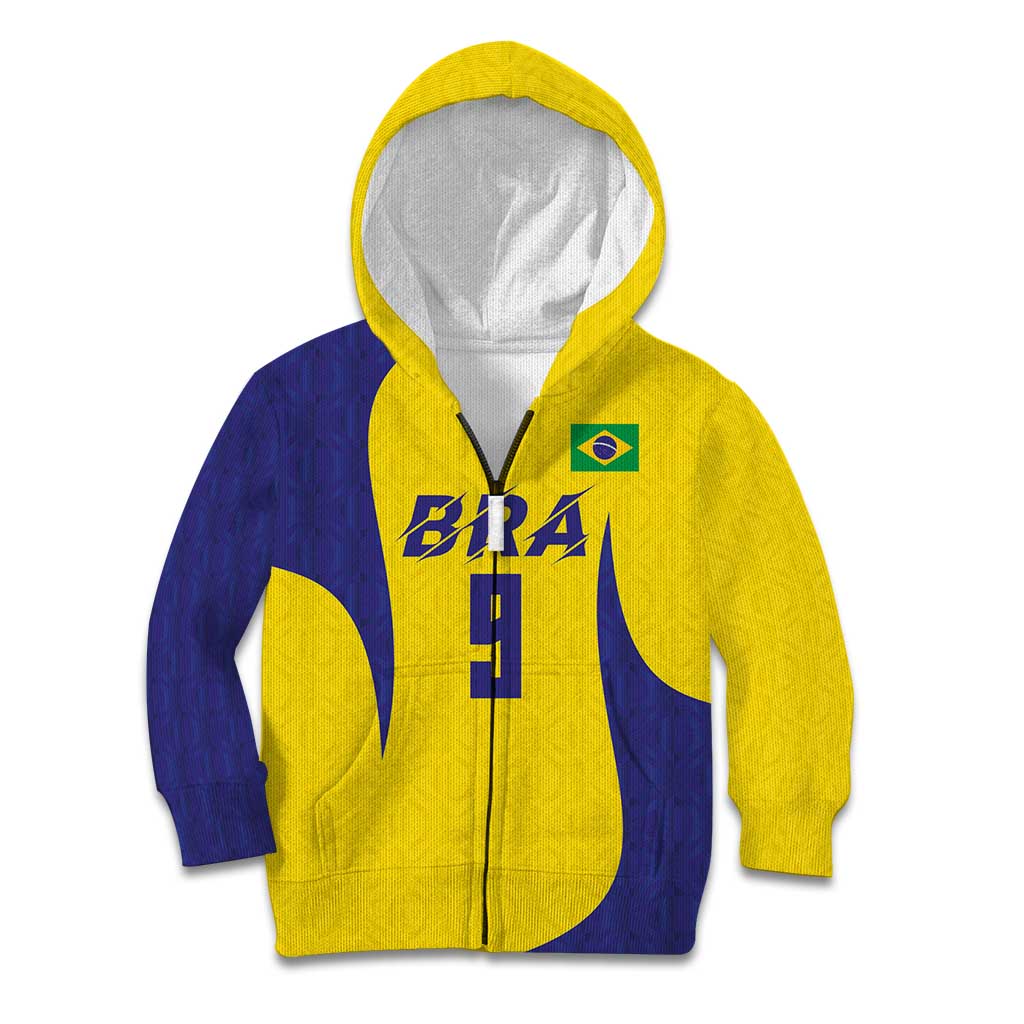 Custom Brazil Volleyball Kid Hoodie Sport Wings Style