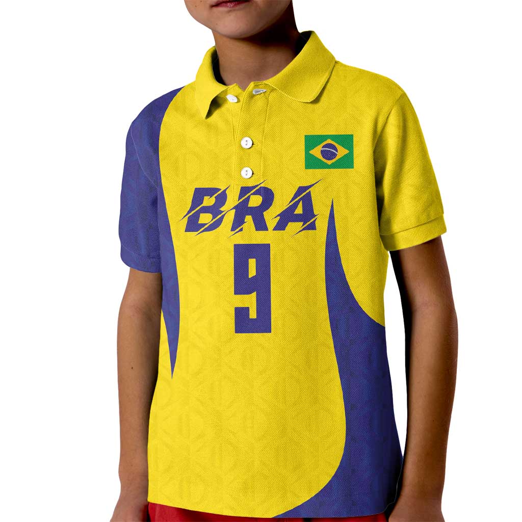 Custom Brazil Volleyball Kid Polo Shirt Sport Wings Style