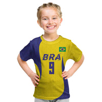 Custom Brazil Volleyball Kid T Shirt Sport Wings Style