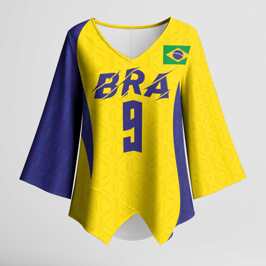 Custom Brazil Volleyball Kimono Sleeve Blouse Sport Wings Style