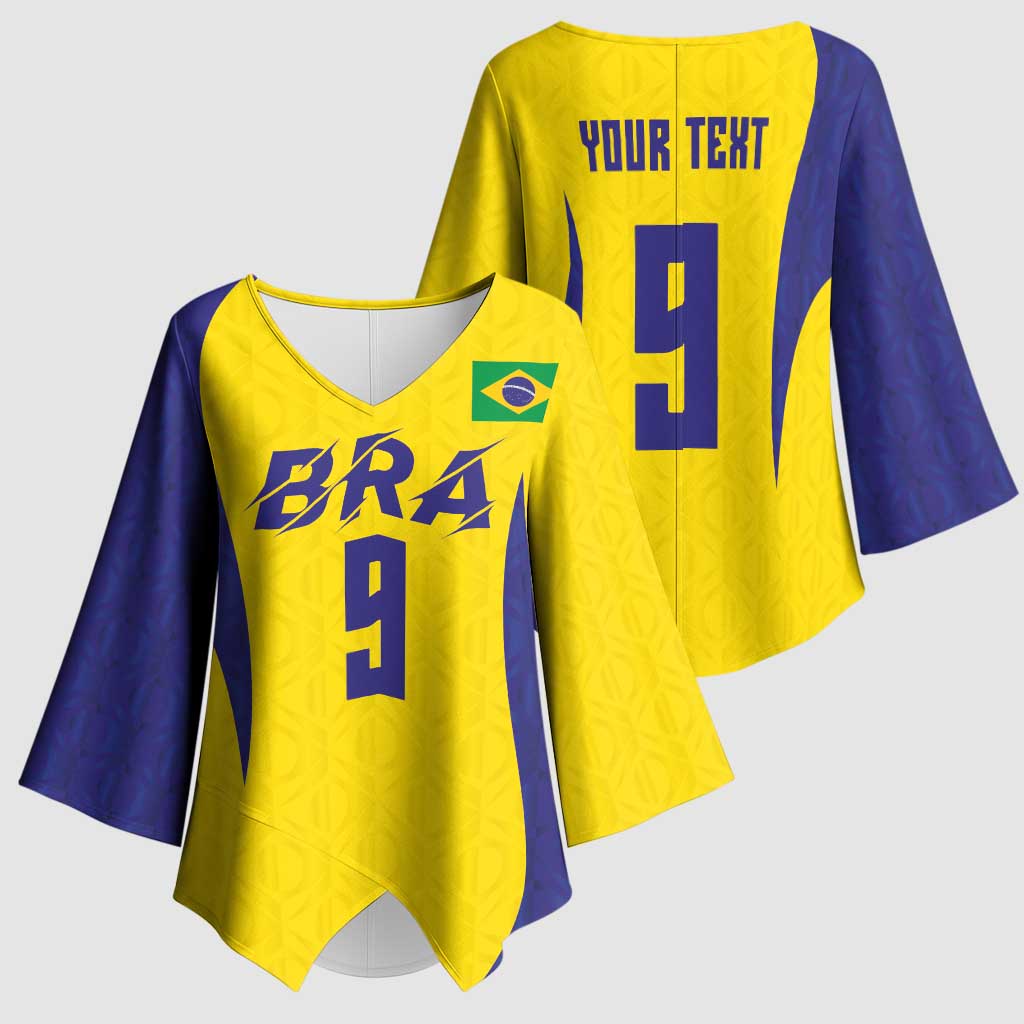 Custom Brazil Volleyball Kimono Sleeve Blouse Sport Wings Style