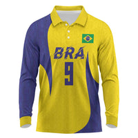 Custom Brazil Volleyball Long Sleeve Polo Shirt Sport Wings Style