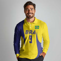 Custom Brazil Volleyball Long Sleeve Polo Shirt Sport Wings Style