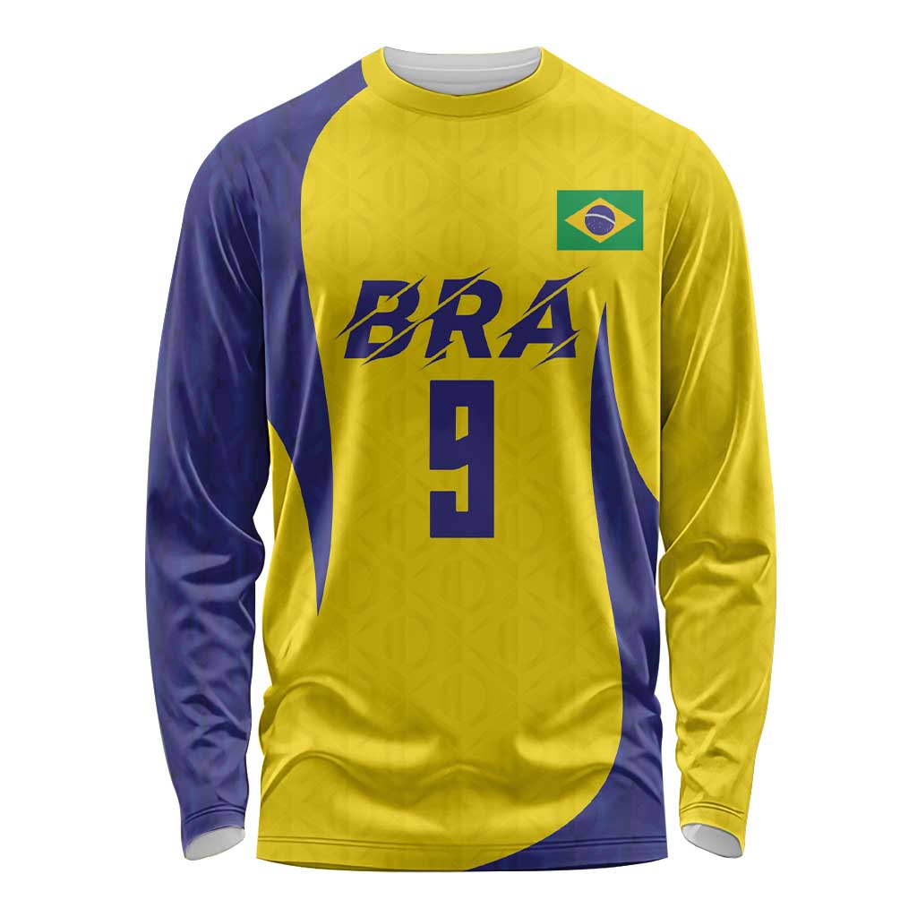 Custom Brazil Volleyball Long Sleeve Shirt Sport Wings Style