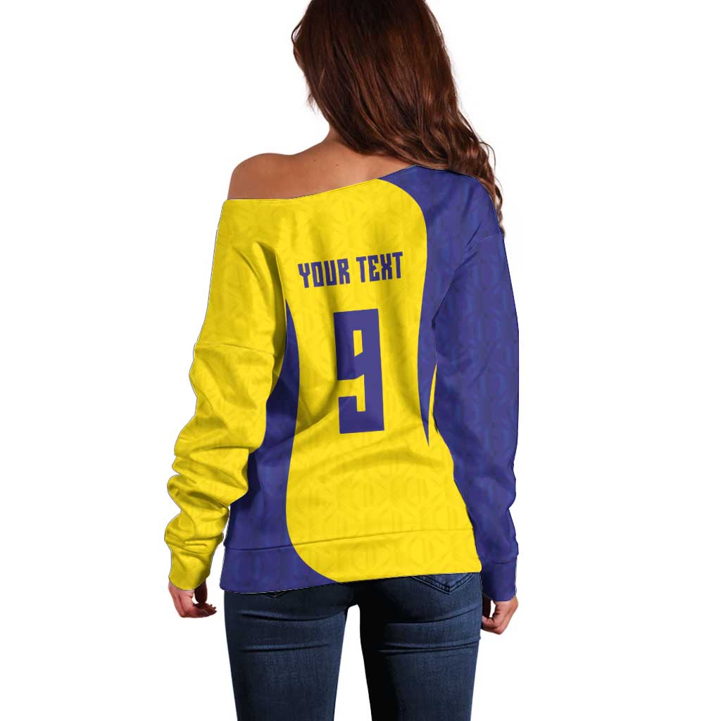 Custom Brazil Volleyball Off Shoulder Sweater Sport Wings Style