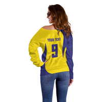 Custom Brazil Volleyball Off Shoulder Sweater Sport Wings Style