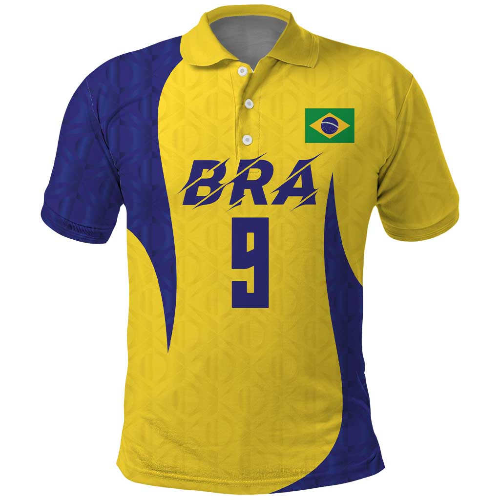 Custom Brazil Volleyball Polo Shirt Sport Wings Style