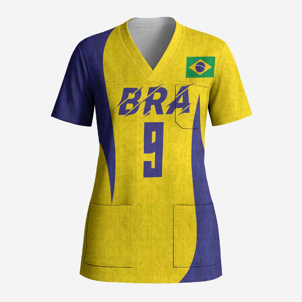 Custom Brazil Volleyball Scrub Top Sport Wings Style