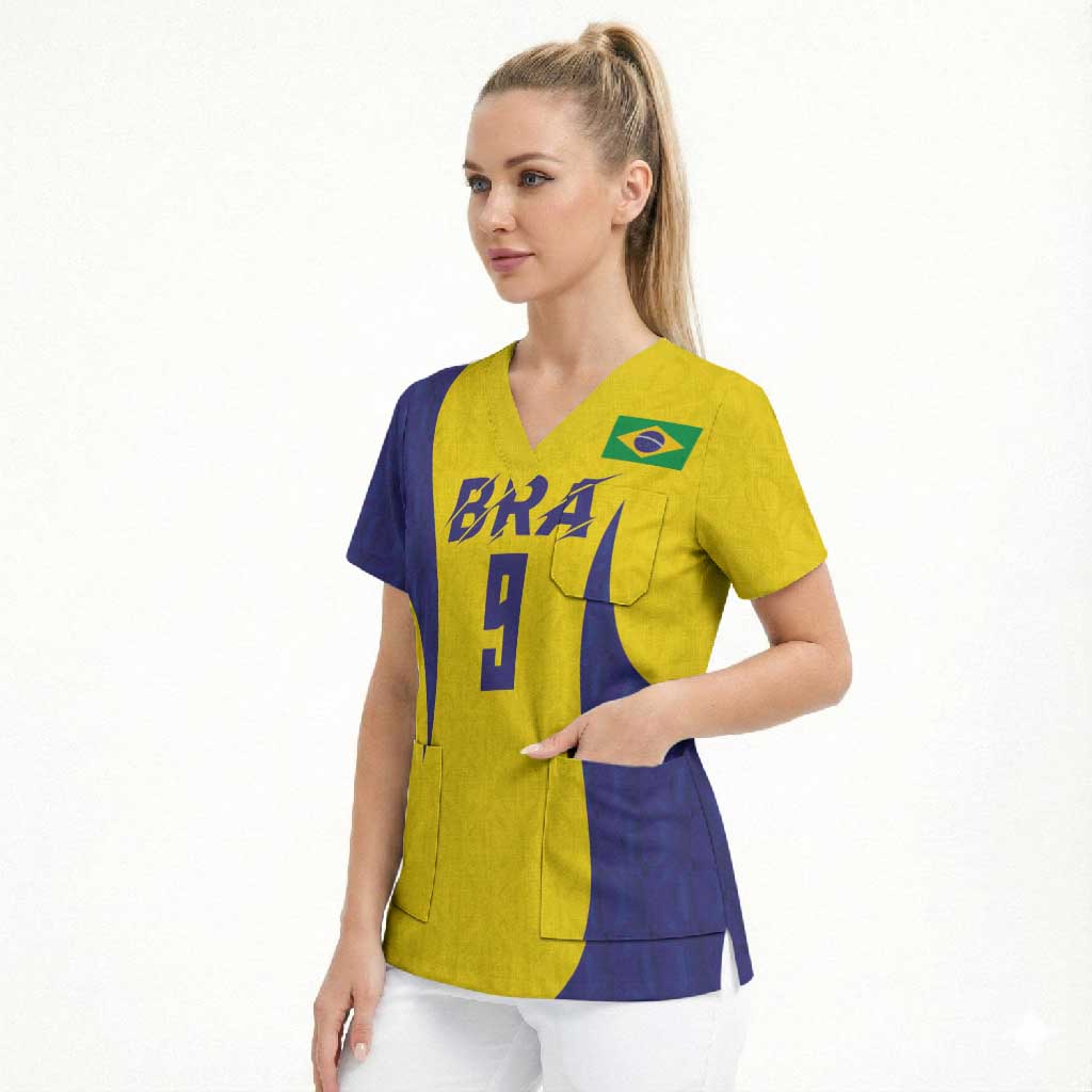 Custom Brazil Volleyball Scrub Top Sport Wings Style