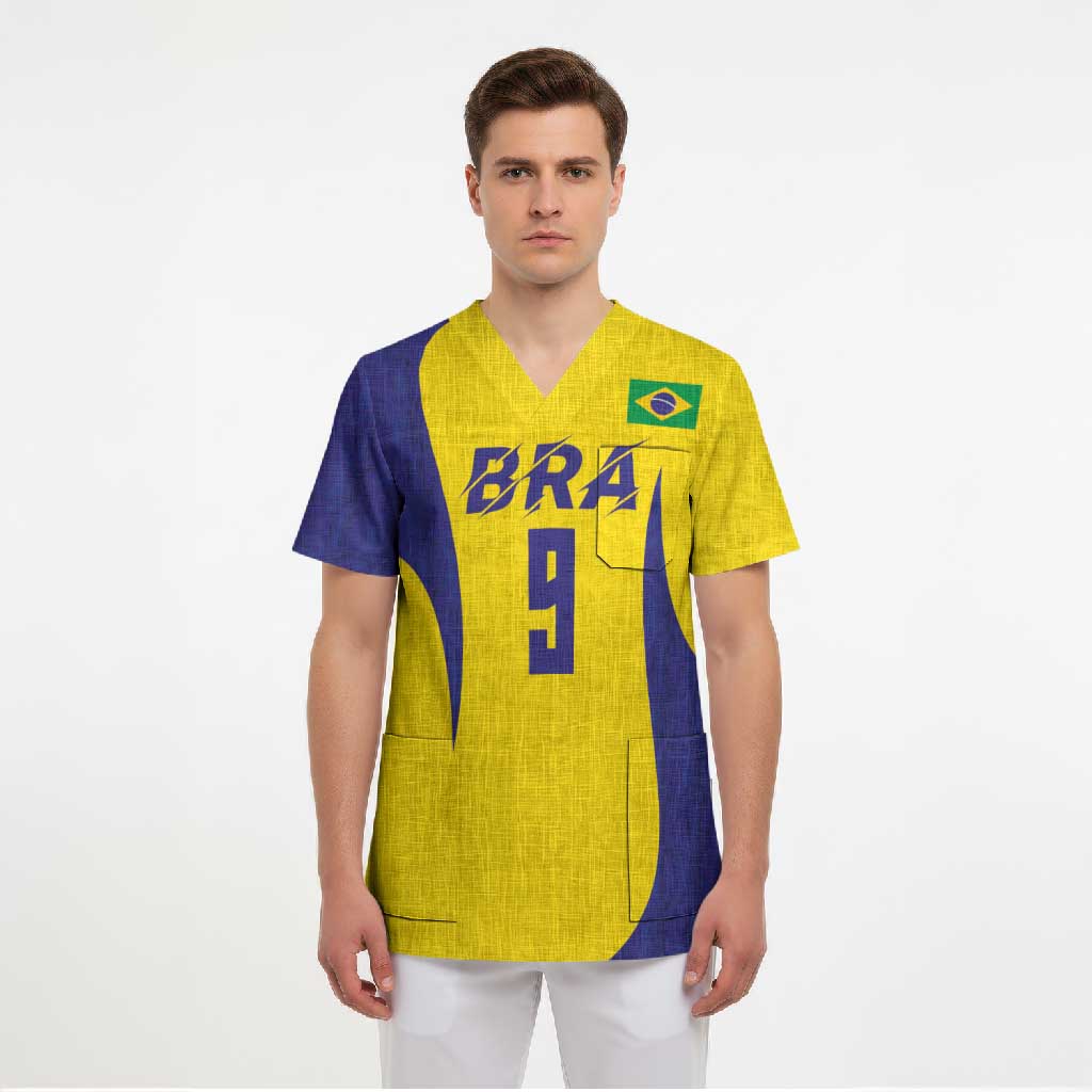 Custom Brazil Volleyball Scrub Top Sport Wings Style