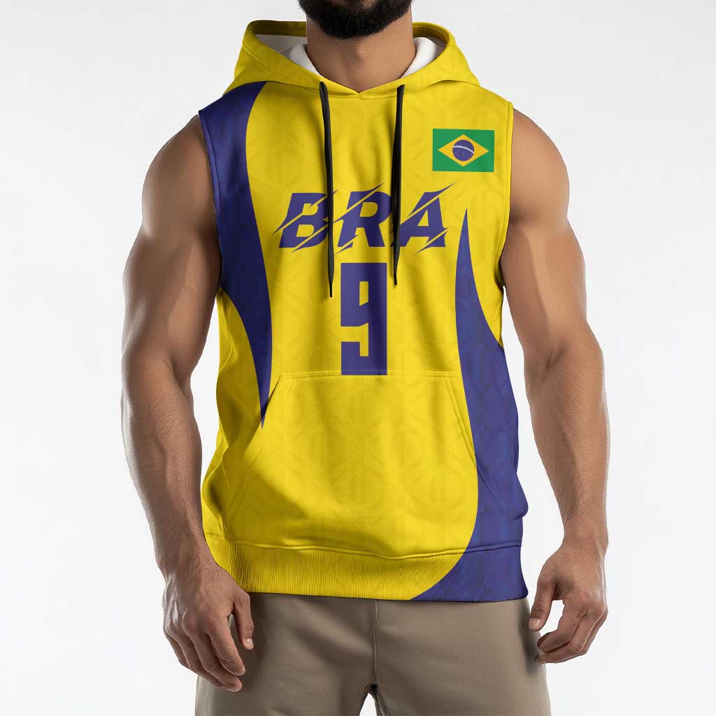 Custom Brazil Volleyball Sleeveless Hoodie Sport Wings Style