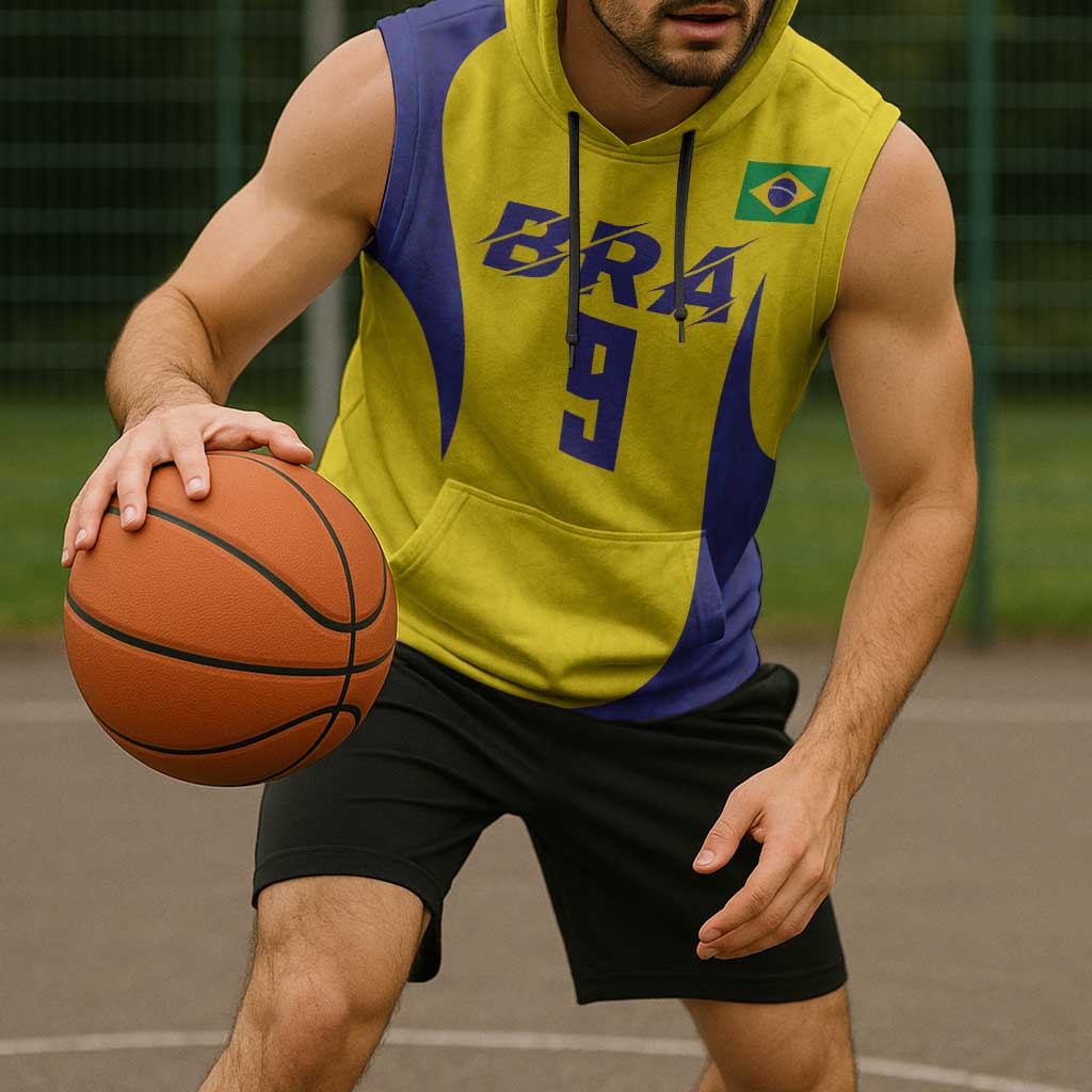 Custom Brazil Volleyball Sleeveless Hoodie Sport Wings Style