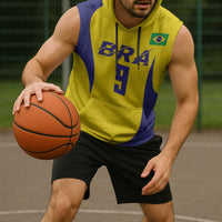 Custom Brazil Volleyball Sleeveless Hoodie Sport Wings Style
