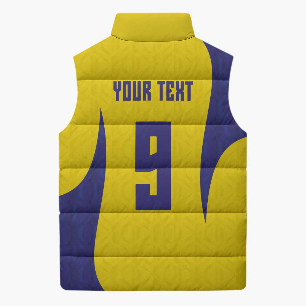 Custom Brazil Volleyball Sleeveless Puffer Jacket Sport Wings Style