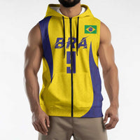Custom Brazil Volleyball Sleeveless Zip Hoodie Sport Wings Style